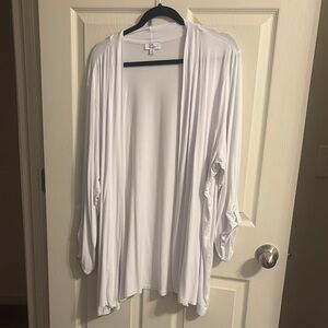 Kim Rogers White Open Front Cardigan PLUS SIZE